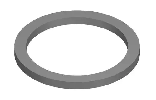 Graue Dichtung mit runder, flacher Form, geeignet für technische Anwendungen. Produkt von Bosch, verwendet zur Abdichtung in verschiedenen Geräten.